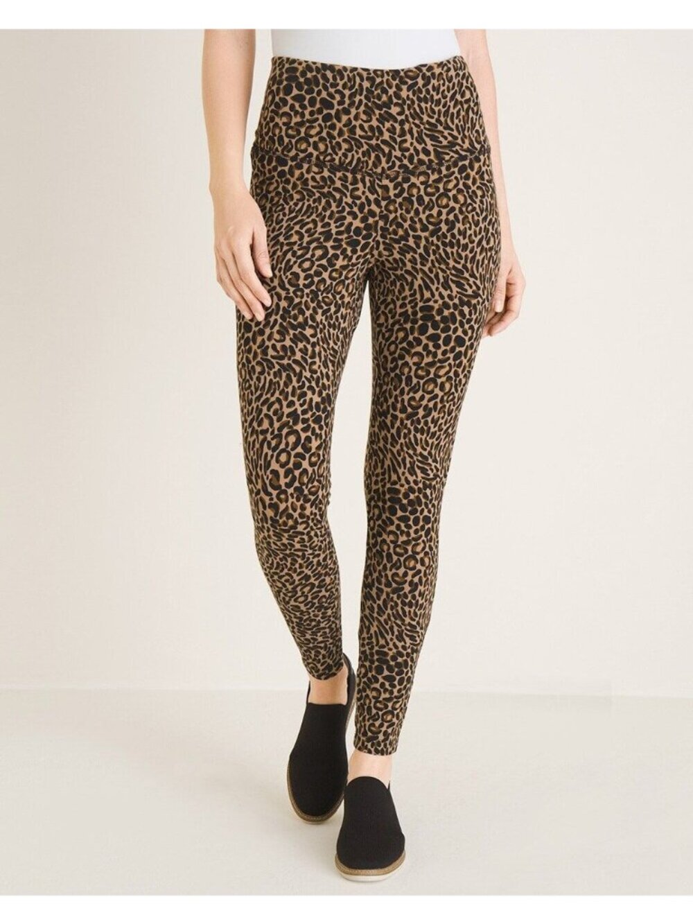 Chicos Zenergy So Slimming Leggings Size 4/6 Cheetah Print Animal Print Active